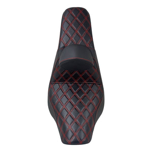 Driver Passenger Gel Seat Red Line w/ Backrest For Harley Low Rider 2018-2024 | HCmotorku