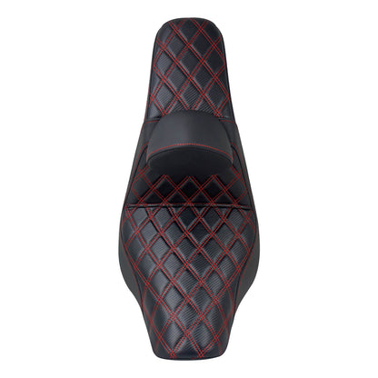 Driver Passenger Gel Seat Red Line w/ Backrest For Harley Low Rider 2018-2024 | HCmotorku