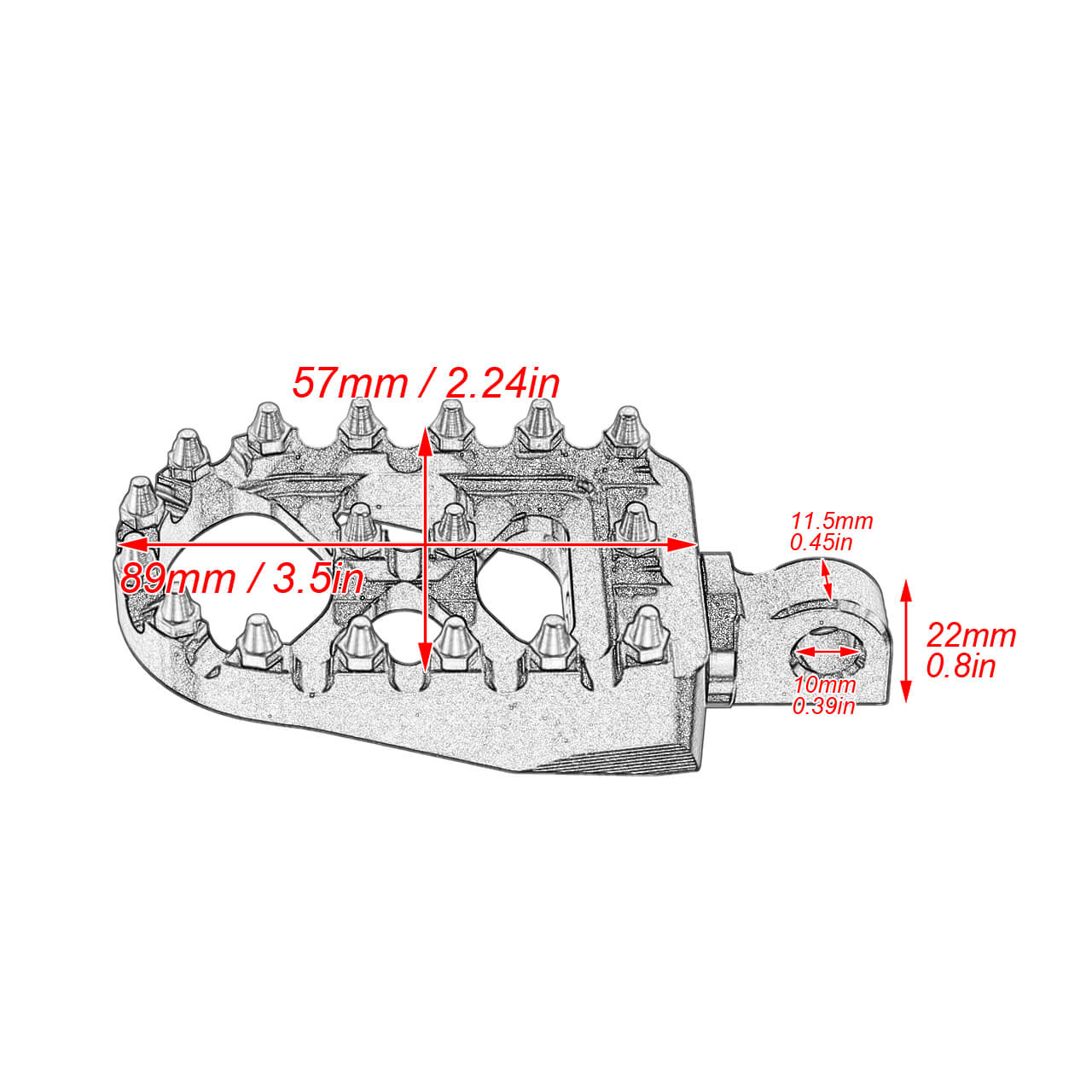 CNC Wide Foot Pegs 360° Roating Offroad Footpegs for Harley | HCmotorku