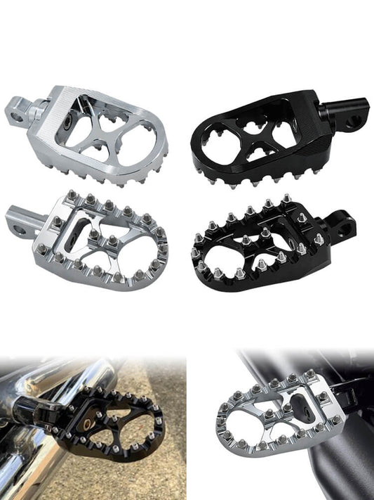 CNC Wide Foot Pegs 360° Roating Offroad Footpegs for Harley | HCmotorku