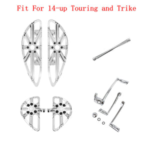 Front Rear Floorboards Shift Lever Linkage Brake Arm Kit Fit Harley Touring 2014-later | HCmotorku