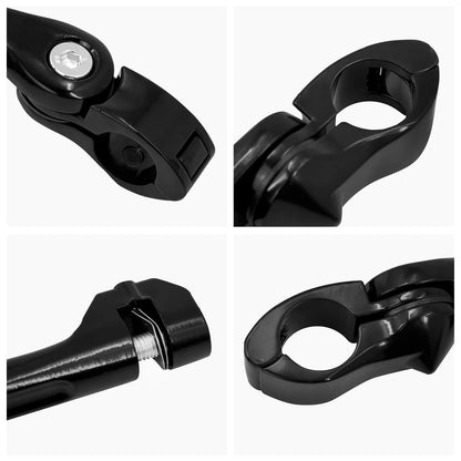 1.25" Long Angled Adjustable Highway Pegs Mount Clamp for Harley | HCmotorku