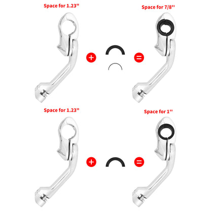 1.25" Long Angled Adjustable Highway Pegs Mount Clamp for Harley | HCmotorku