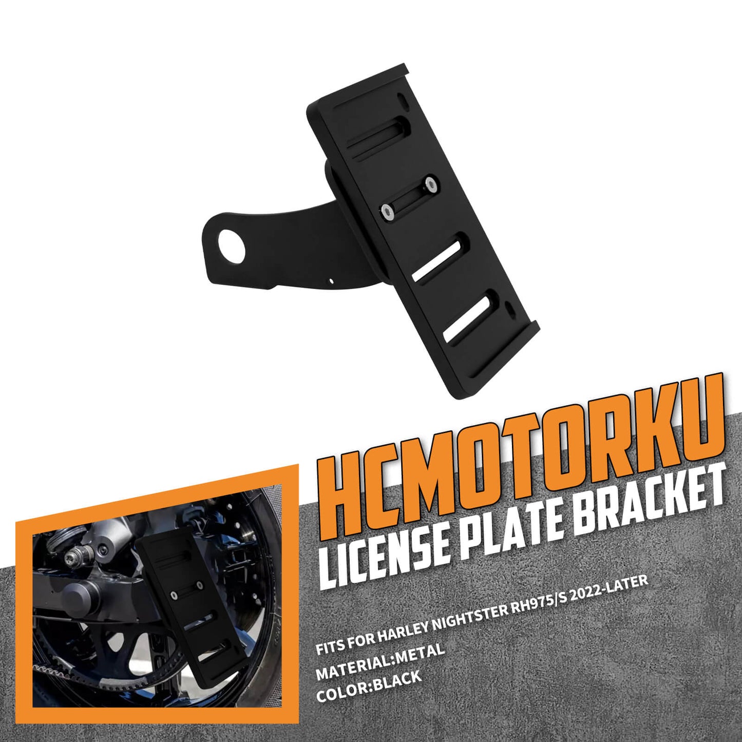 Number Plate Holder Bracket Bottom License Black For Harley Nightster 975 2022-2025 | HCmotorku
