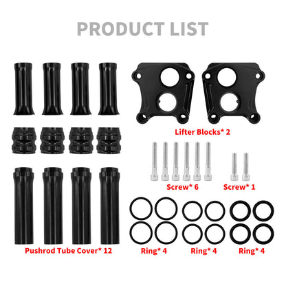 Lifter Tappet Block Cover Engine Pushrod Tube Black Fit For Harley Softail Dyna | HCmotorku