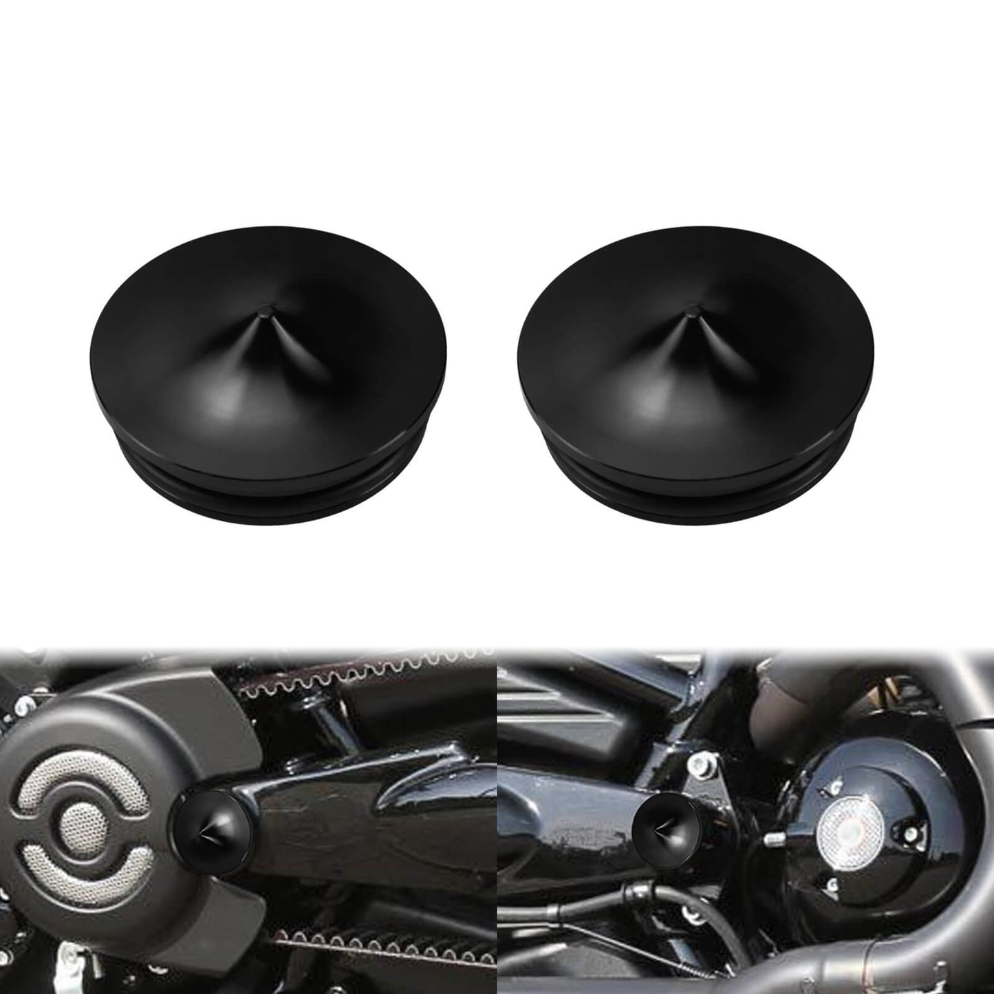 2x Swingarm Pivot Cover Cap Black For Harley Night Street Rod V-Rod VRSC 2006-2017 | HCmotorku