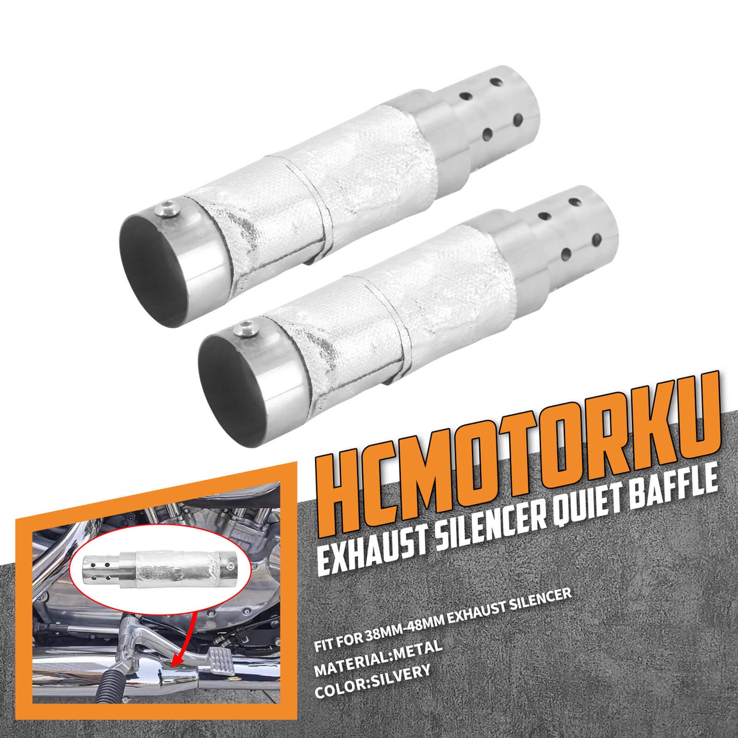 Motorcycle Quiet Baffle Noise Eliminator Universal for Exhaust Systems | HCmotorku
