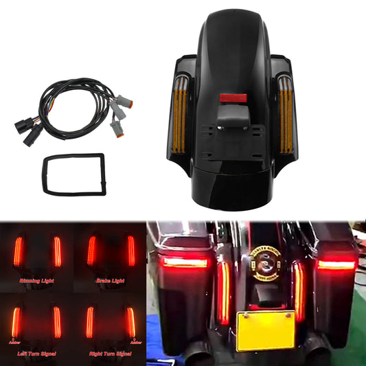 LED Rear Fender System w/ Amber Lens Fits For Harley Touring Street Road Glide | HCmotorku