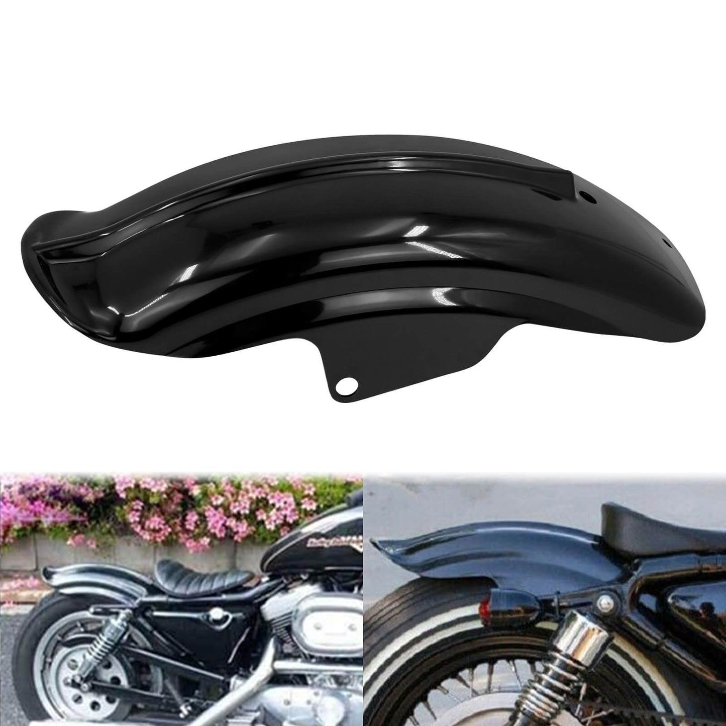 Rear Mudguard Fender Gloss Black Fit For Harley Sportster XL Cafe Racer Bobber | HCmotorku