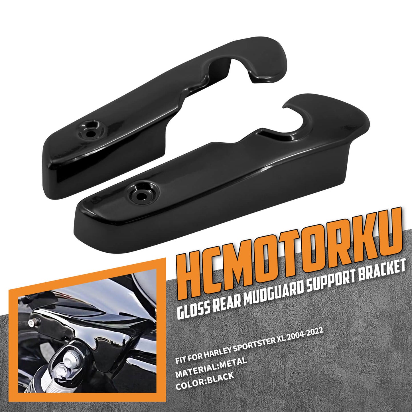 2* Short Rear Fender Mudguard Support Bracket Fit For Harley Sportster 883 2014-2023 | HCmotorku