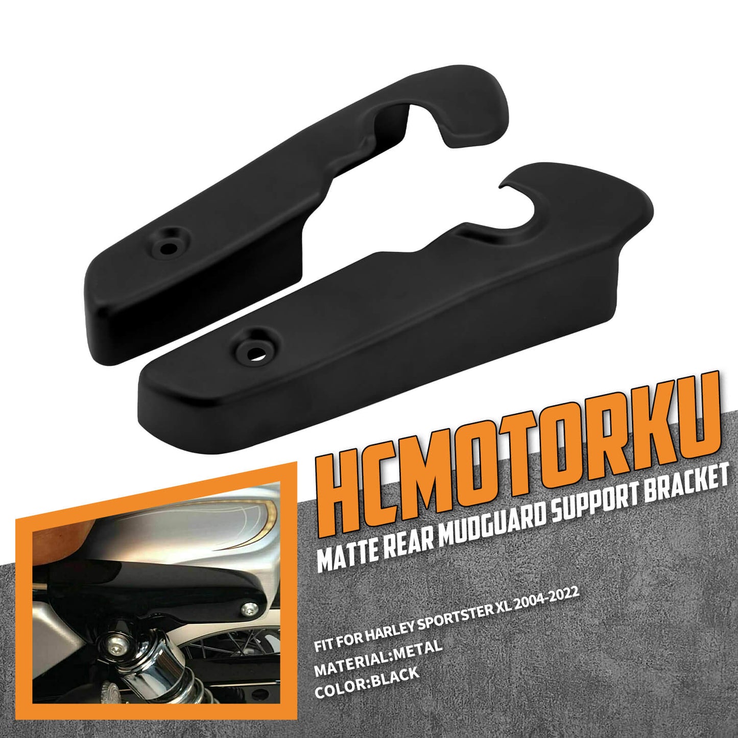 Short Rear Fender Mudguard Support Bracket Black For Harley Sportster 883 1200 | HCmotorku