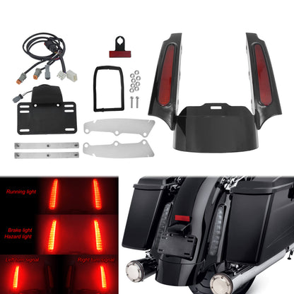 Rear Fender Extension Fascia w/Red Lens Fit For Harley Touring Street Road Glide | HCmotorku