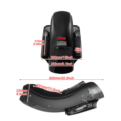 CVO Style Rear Fender System Smoke Lens Black Fit For Harley Touring 2014-2023 | HCmotorku