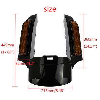 Rear Fender Extension Turn Signal Brake Running Fit For Harley Touring 2014-2023 | HCmotorku