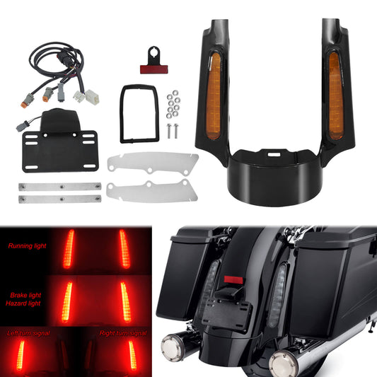 Rear Fender Extension Fascia Set W/ LED Light Fit For Harley Touring 2009-2013 | HCmotorku