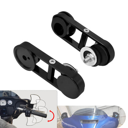 Adjustable Drop Mirror Relocator Mount Black For Harley Street Glide 2014-UP | HCmotorku