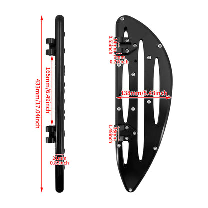 Stretched Rider Floorboards Footboards Pedals Black Fit For Harley FLD Touring | HCmotorku