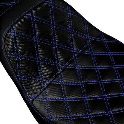 Two-Up Seat Rider Passenger Blue Line Fit For Harley Dyna 2006-2017 | HCmotorku
