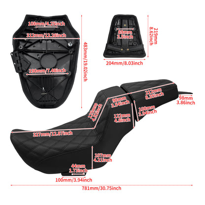 Driver Passenger Leather Diamond One-Piece Seat For Harley Nightster RH975 RH975S 2022-UP | HCmotorku