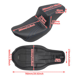 Driver & Passenger Seat Blue For Harley Touring 2009-2023 | HCmotorku