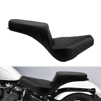 Bevel Two-Up Seat Driver Passenger Black Fit for Harley Softail 2018-2025 | HCmotorku