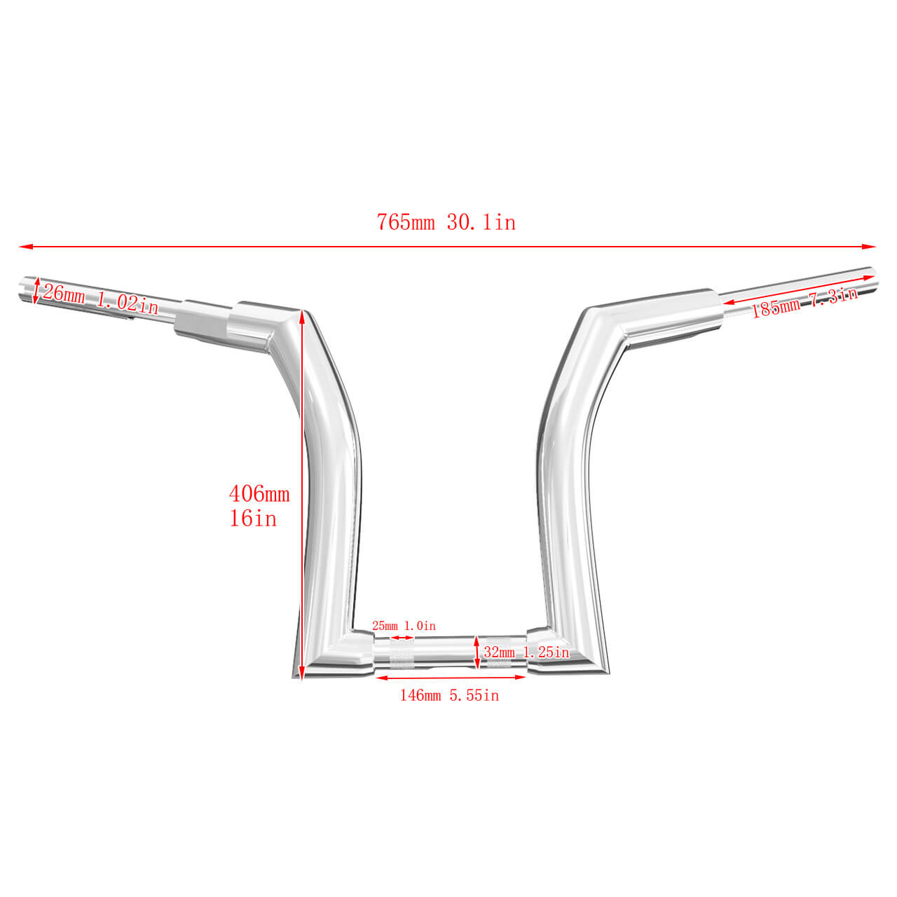 16" Riser Handlebar Z Bar Dry Clutch Fit For Harley FLH Glide Softail Breakout | HCmotorku