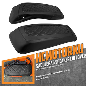 Saddlebag Lid Covers Hard Lid Bra Covers Black Fit For Harley Touring Glide 2014-2024 | HCmotorku
