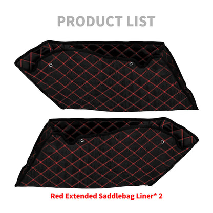 4" Extended Saddlebag Inserts Stretched Bag Red Line For Harley Touring 2014-2023 | HCmotorku