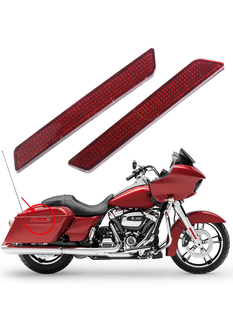 Saddlebags Latch Cover Reflectors Red Fit For Harley Touring FLT FLHT 2014-2020 | HCmotorku