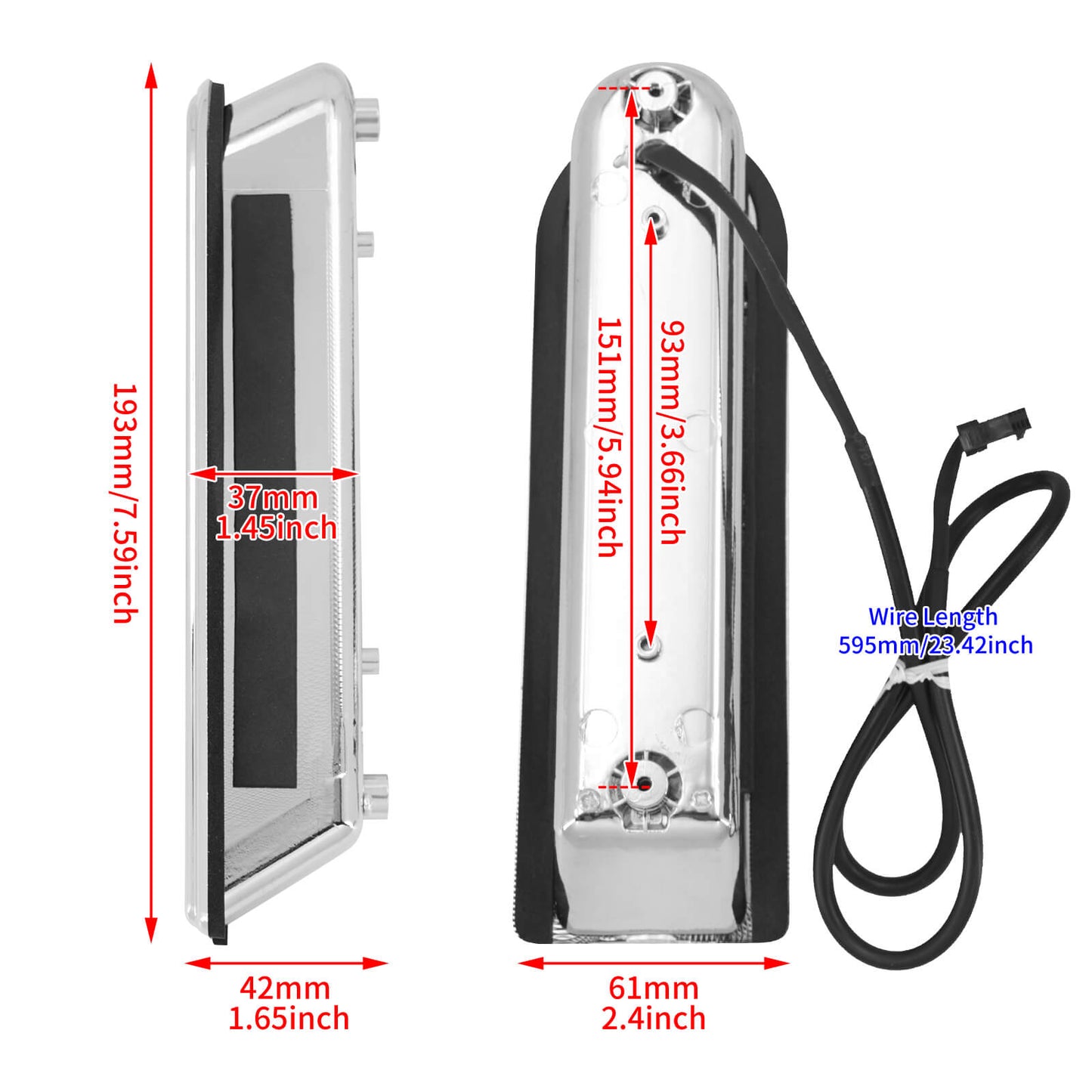 Inserts Saddlebag Support LED Light Chrome For Harley Electra Road Glide 2014-2023 | HCmotorku