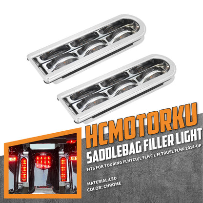 Inserts Saddlebag Support LED Light Chrome For Harley Electra Road Glide 2014-2023 | HCmotorku