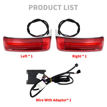 Saddlebag Running Brake Turn Light LED Red Chrome Fit For Harley FLHT 1997-2013 | HCmotorku
