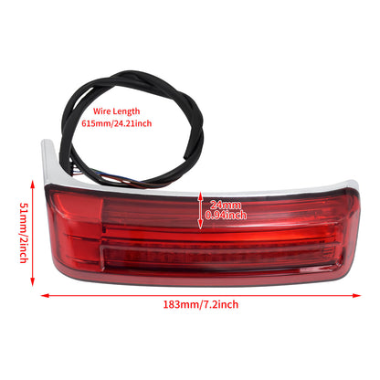 Saddlebag Running Brake Turn Light LED Red Chrome Fit For Harley FLHT 1997-2013 | HCmotorku