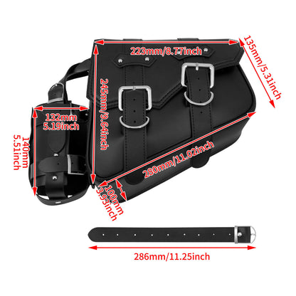 1* Right Side Universal Motorcycle Saddebags Storage Side Tool Bags w/Cup Holder | HCmotorku