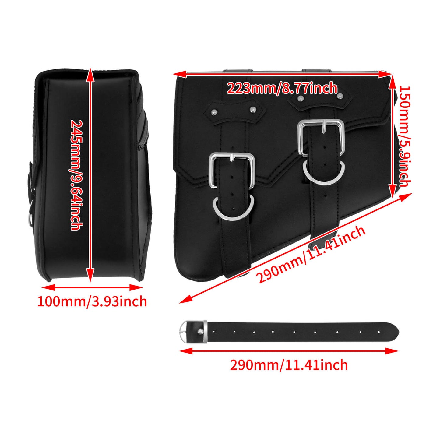 Motorcycle Saddlebag PU Leather Tool Bag Fit Harley Suzuki | HCmotorku