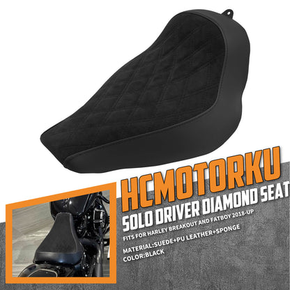 Low-Profile Rider Seat Solo Seat Fit for Harley Breakout Fatboy 2018-2023 | HCmotorku