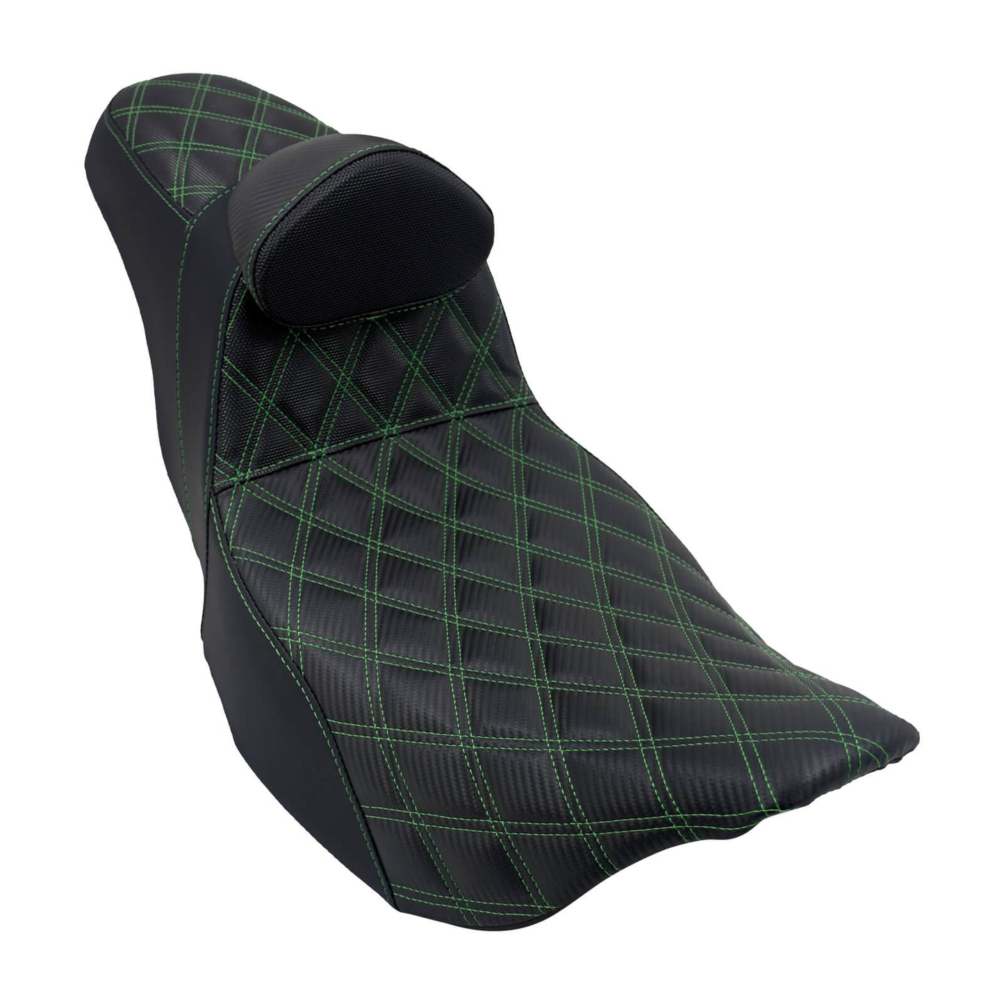 Driver Passenger Seat Cushion Pad Seat Pillion Backrest Green For Harley Touring 2009-UP | HCmotorku