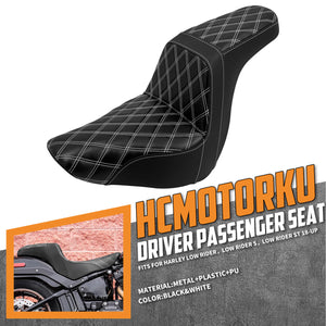 Driver Passenger Gel Seat Two Up Seat White For Harley Low Rider S ST 2018-2024 | HCmotorku