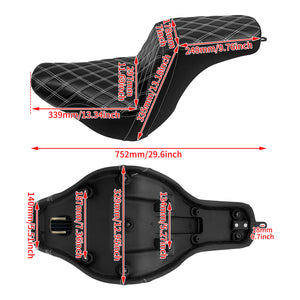Driver Passenger Gel Seat Two Up Seat White For Harley Low Rider S ST 2018-2024 | HCmotorku
