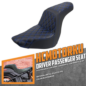 Step Up Gel Seat Driver Passenger Seat Blue For Harley Low Rider 2018-2024 | HCmotorku