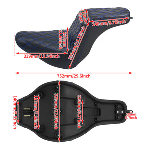 Step Up Gel Seat Driver Passenger Seat Blue For Harley Low Rider 2018-2024 | HCmotorku