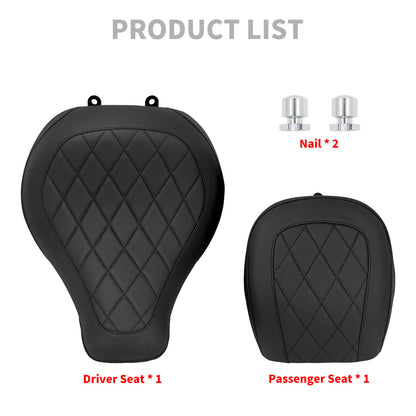 Driver Solo Seat Passenger Pillion Cushion Black Fit For Harley Fat Boy 2018-2024 | HCmotorku