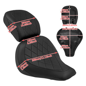 Driver Solo Seat Passenger Pillion Cushion Black Fit For Harley Fat Boy 2018-2024 | HCmotorku