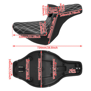 Driver Passenger Gel Seat White Line w/ Backrest For Harley Low Rider 2018-2024 |  HCmotorku