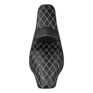 Driver Passenger Gel Seat White Line w/ Backrest For Harley Low Rider 2018-2024 |  HCmotorku