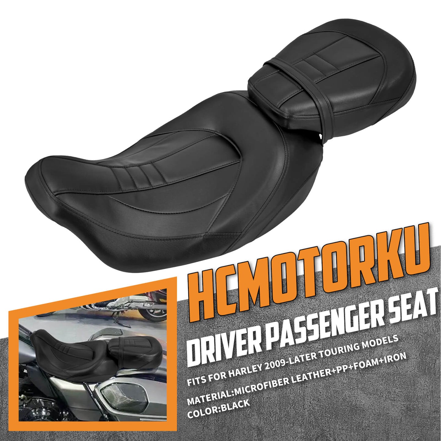 Low-Profile Rider Passenger Seats For Harley Touring 2009-2023 | HCmotorku