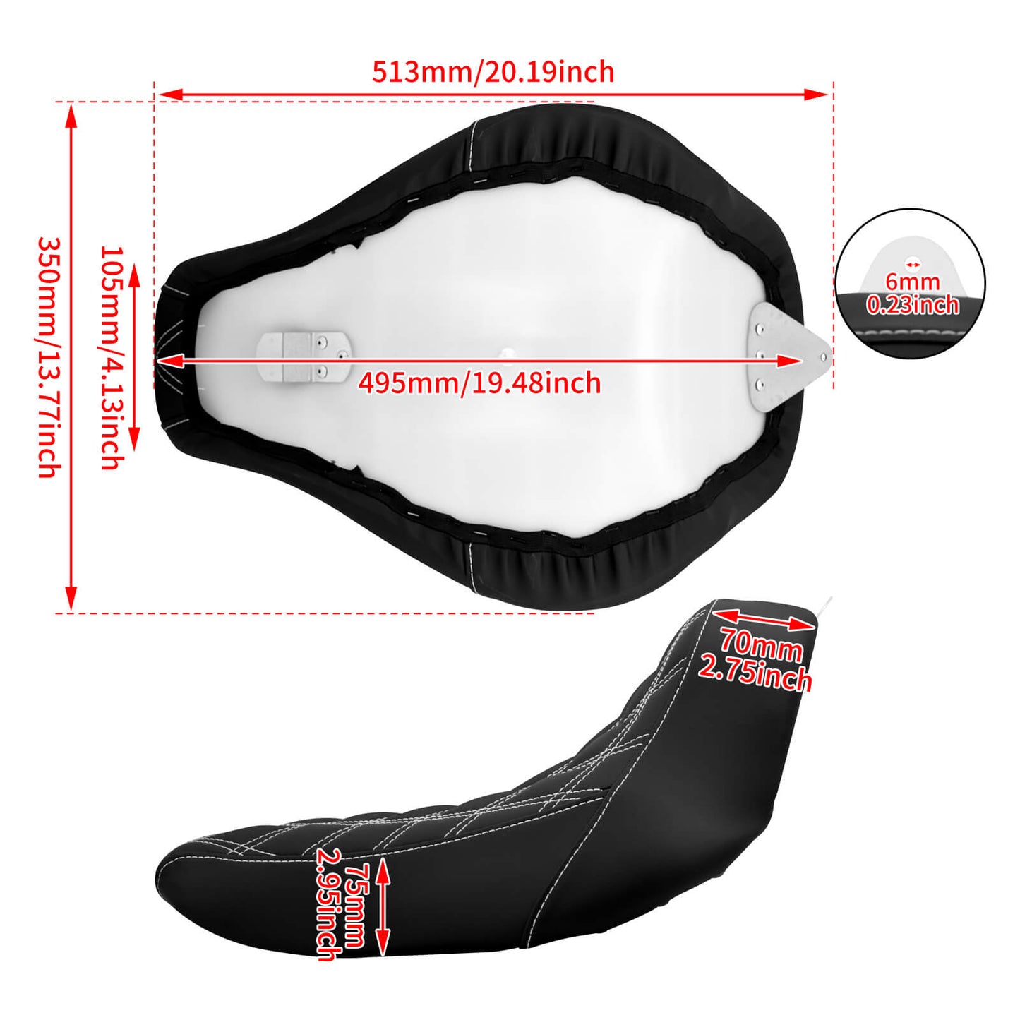 Low-Profile Rider Seat Solo Seat Fit for Harley Breakout Fatboy 2018-2023 | HCmotorku