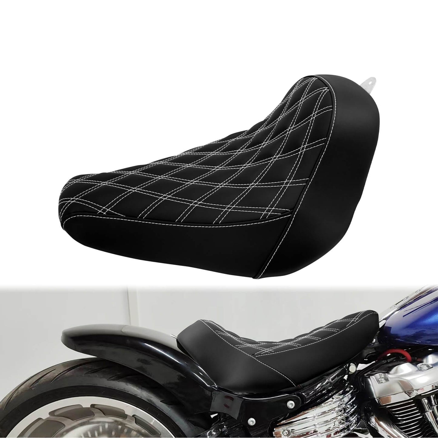 Low-Profile Rider Seat Solo Seat Fit for Harley Breakout Fatboy 2018-2023 | HCmotorku