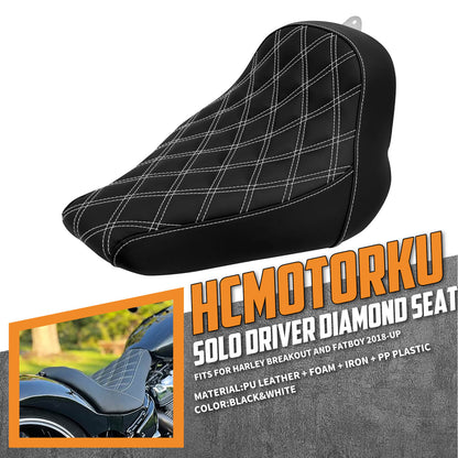 Low-Profile Rider Seat Solo Seat Fit for Harley Breakout Fatboy 2018-2023 | HCmotorku