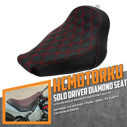 Low-Profile Rider Seat Solo Seat Fit for Harley Breakout Fatboy 2018-2023 | HCmotorku